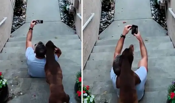 Cámara de seguridad registró uno de los últimos momentos que vivió un joven junto a su perrita