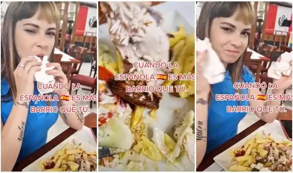 Española prueba por primera vez pollo a la brasa y su reacción sorprende a su amigo peruano