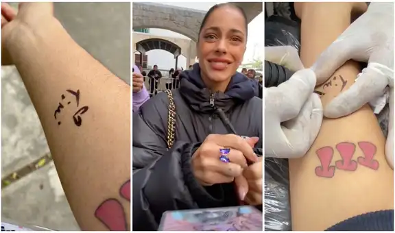 Tini Stoessel firma el brazo de un fan peruano y él se tatúa la marca de la cantante
