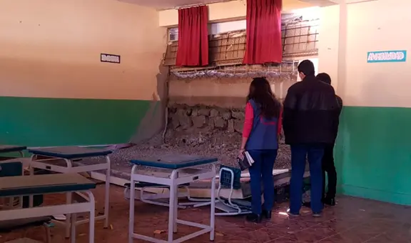 Colegio inicia año escolar con aulas inhabilitadas en Arequipa