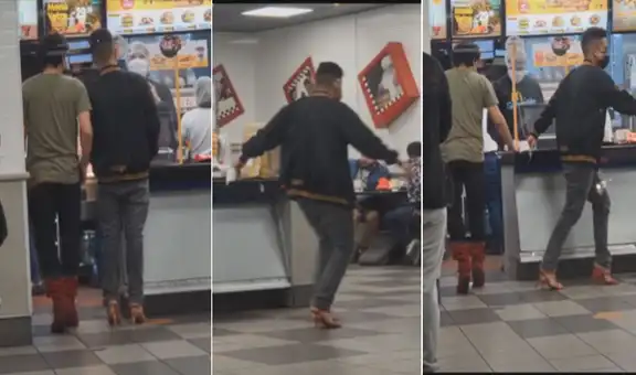 Jóvenes usan tacones rojos y se las idean para conseguir un combo gratis en McDonald’s