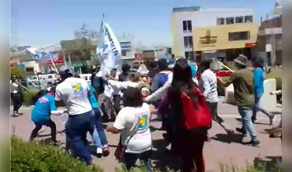 Arequipa: simpatizantes de candidatos a Miraflores se enfrentan a golpes