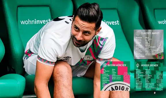 Despedida Claudio Pizarro: lista confirmada de las leyendas del Bayern Munich y Werder Bremen