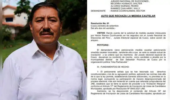 Cusco: Hector Ramos, candidato a San Sebastián, quedó excluido de la contienda electoral