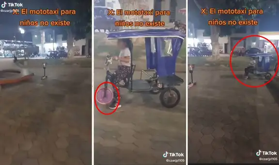Captan a niña conduciendo mototaxi en miniatura en la selva: “Creatividad peruana”