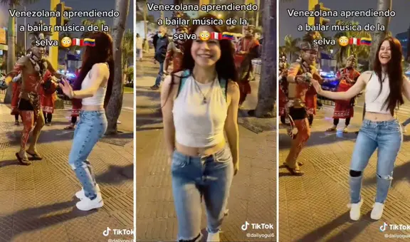Venezolana saca los ‘pasos prohibidos’ al bailar música de la selva en plena calle