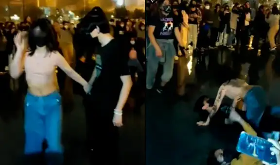 Pareja baila k-pop en la calle, se tiran al piso y, al levantarse, descubren su ropa manchada  