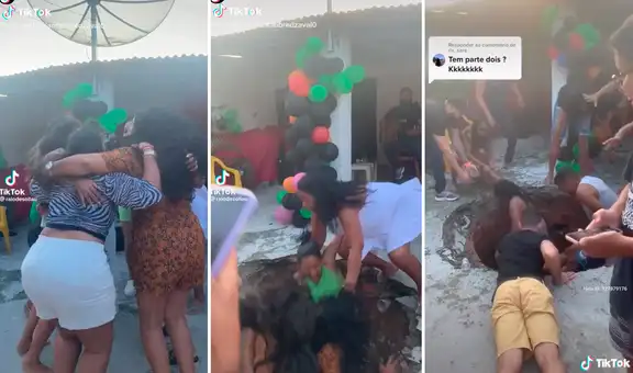 Grupo de mujeres se cae dentro de un socavón al abrirse la tierra mientras bailaban