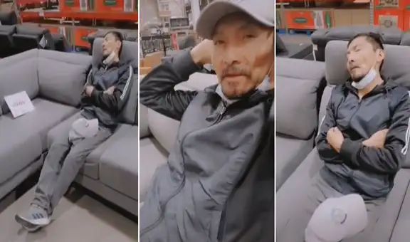 Joven ‘pierde’ a su papá en un supermercado, pero lo encuentra durmiendo en un sofá de exhibición