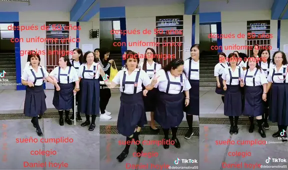 Señoras tienen reencuentro de promoción y todas deciden ponerse su uniforme escolar