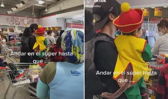 Viste a su hijo como Gohan de “Dragon Ball Z” para ir al supermercado y niño causa ternura