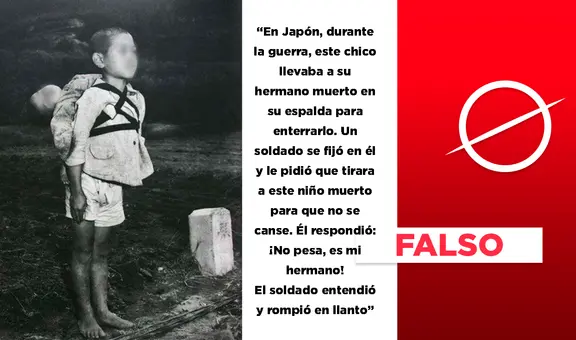 Esta historia sobre niño japonés que carga a su hermano muerto en la guerra es apócrifa