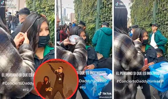 Peruana aprovecha largas colas en concierto de Daddy Yankee para poner su negocio de trenzas