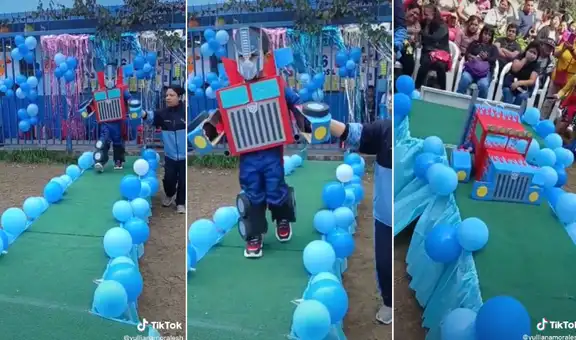 Niño se ‘convierte’ en Optimus Prime y gana el concurso de disfraces de su colegio