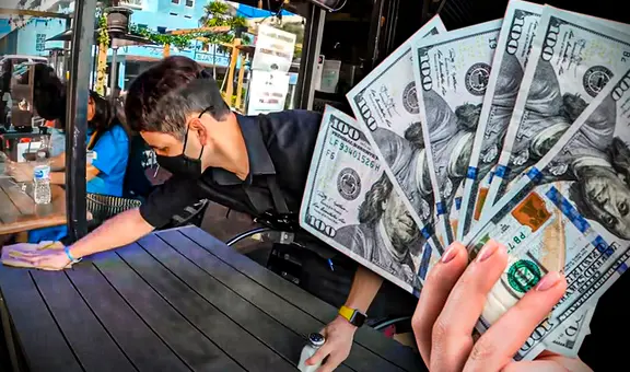 ¿Cuánto gana un mesero con y sin propina en Estados Unidos?