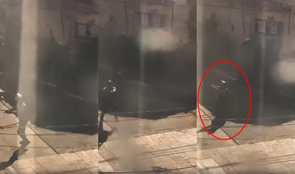Protestas en Puno: captan preciso momento en que policía dispara en manifestación que dejó 6 heridos