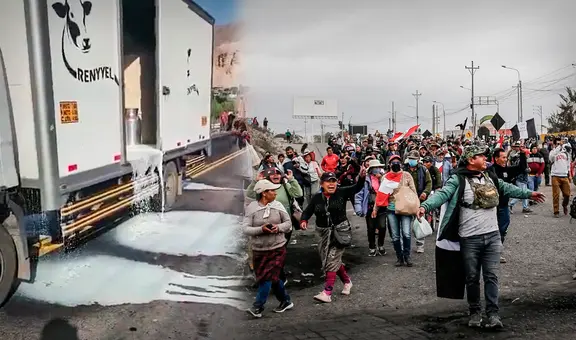 Ganaderos arrojaron leche frente a protestantes: “Exigimos que nos dejen trabajar”