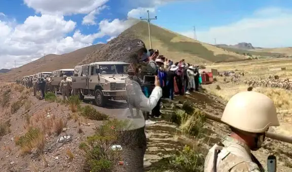 Decenas de soldados y unidades militares del Ejército se acercan a la ciudad de Puno