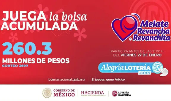 Sorteo Melate: Resultados de la Lotería Nacional HOY 27 de enero