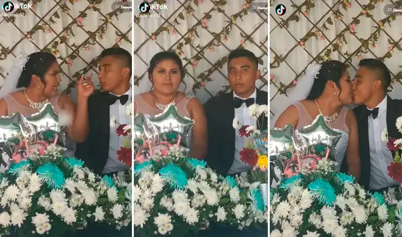 Captan a recién casados discutiendo en plena boda, pero sonríen y se dan beso para la cámara