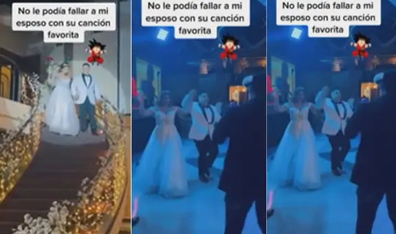 Recién casados hacen su entrada con tema de "Dragon Ball GT" y se vuelven un éxito