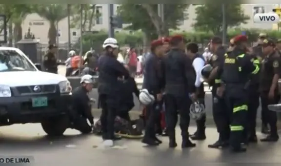 Cercado de Lima: vehículo policial atropella a transeúnte en la av. Abancay