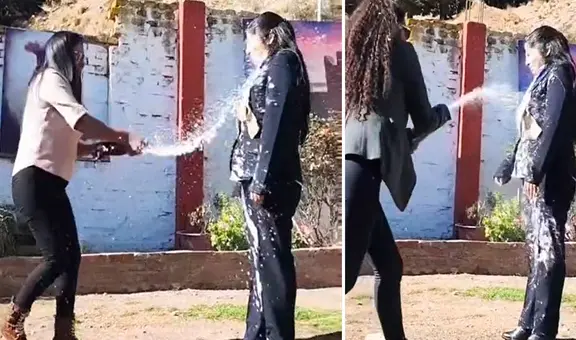 Familiares bañaron en cerveza a recién egresada en Puno: “Qué felicidad”