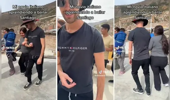 Joven italiano aprende a bailar huayno Santiago para hacer feliz a su novia peruana