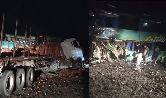 Seis fallecidos tras triple choque entre bus, camión y tráiler en Arequipa
