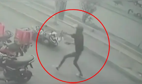 Delincuente balea a policía y le roba su motocicleta en persecución por la Municipalidad de Los Olivos