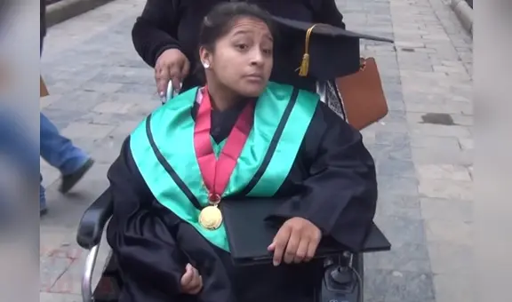 Joven con parálisis cerebral logró grado de bachiller en Contabilidad