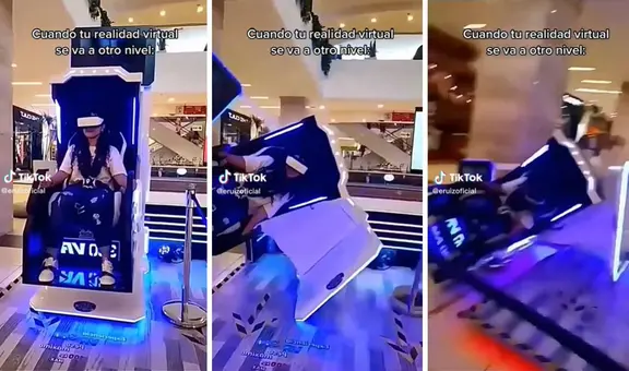 Joven sufre aparatosa caída en juego de realidad virtual: "Suéltate de ahí"