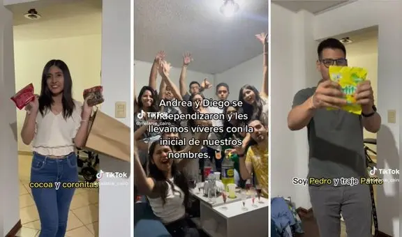 Pareja de jóvenes organiza fiesta tras independizarse y sus amigos los apoyan con regalos