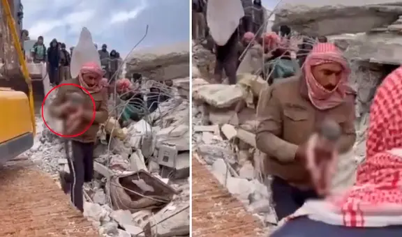 Un milagro en medio de la tragedia: mujer da a luz entre los escombros del terremoto en Siria