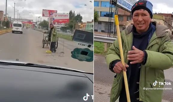 Ciudadano limpió avenida afectada por protestas en Puno: “Vale un Perú”