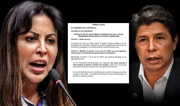 Chirinos propone suspender pensión vitalicia a presidentes corruptos, pero no afectaría a Castillo