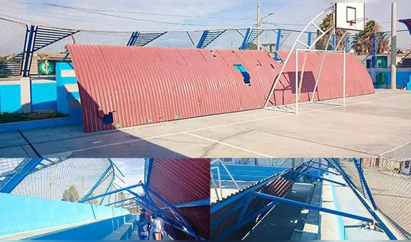 Techo de complejo deportivo se desplomó a pocos meses de haber sido inaugurado en Áncash