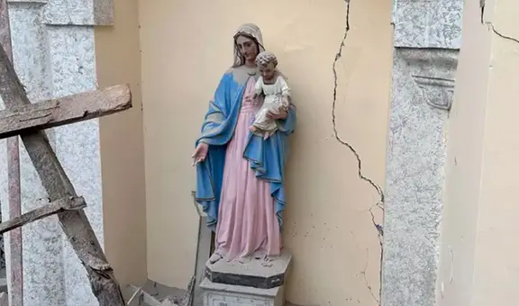 Terremoto en Turquía: imagen de la Virgen María quedó intacta tras derrumbe de catedral