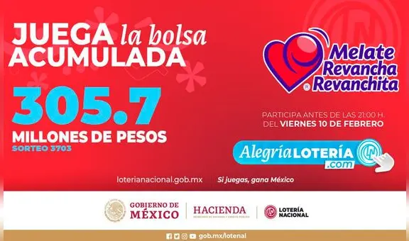 Sorteo Melate: Resultados de la Lotería Nacional del 10 de febrero