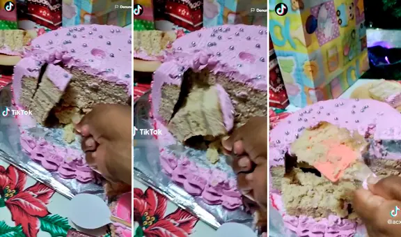 Cumpleañero se lleva enorme sorpresa al hallar un trozo de espátula dentro de su pastel