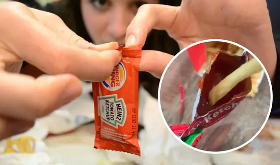 ¿Cómo abrir un sobrecito de salsa sin usar tijeras ni dientes?