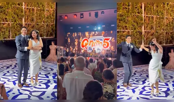 André Silva se casó con Adriana Álvarez: así fue su primer baile de esposos con Grupo 5 EN VIVO