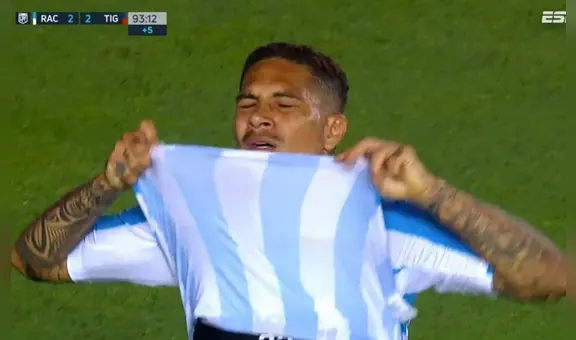 Paolo Guerrero anotó en su debut con Racing, pero se lo anularon por ayudarse con la mano