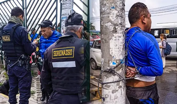 Comerciantes atan a un poste a un presunto ladrón de celulares en Arequipa