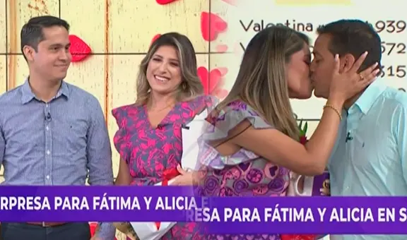 Fátima Aguilar y Alicia Retto son sorprendidas en vivo por sus parejas en San Valentín
