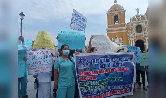 Trujillo: unos 600 trabajadores CAS COVID-19 exigen reincorporación