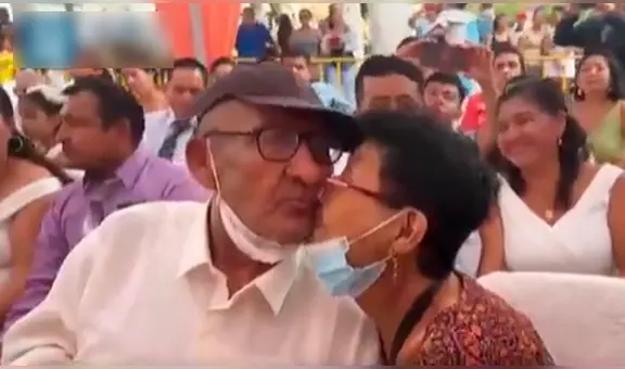 Pareja de adultos mayores se casa en pleno San Valentín luego de 56 años de relación