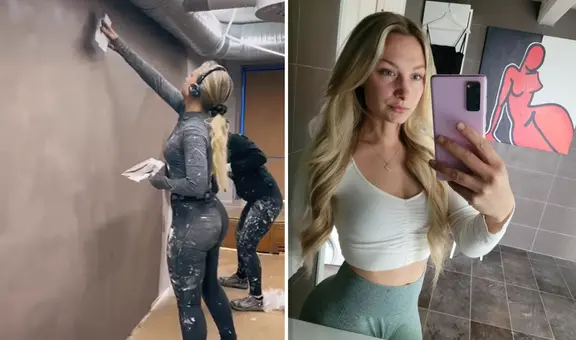 Joven sueca se gana la vida como albañil y causa revuelo con su contenido en TikTok