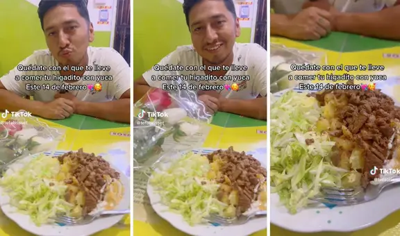 Peruano lleva a su novia a comer higadito con yuca por San Valentín y es felicitado por los usuarios