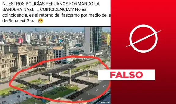 No, la PNP no formó un símbolo nazi: la imagen viral es una gráfica satírica